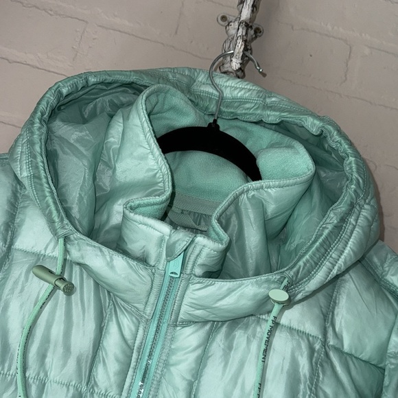 Free People coat Patricia poncho hoodie snap jacket sides NWT small green mist - Picture 4 of 16